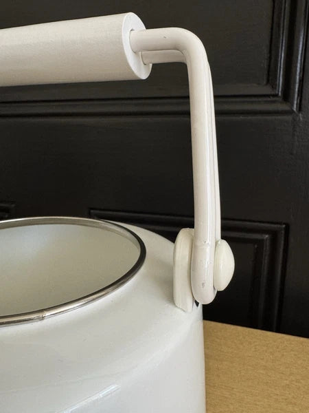 Vtg Martin Leman Cat Enamel Tea Kettle Pot Farmhouse Rustic Retro Bold Print