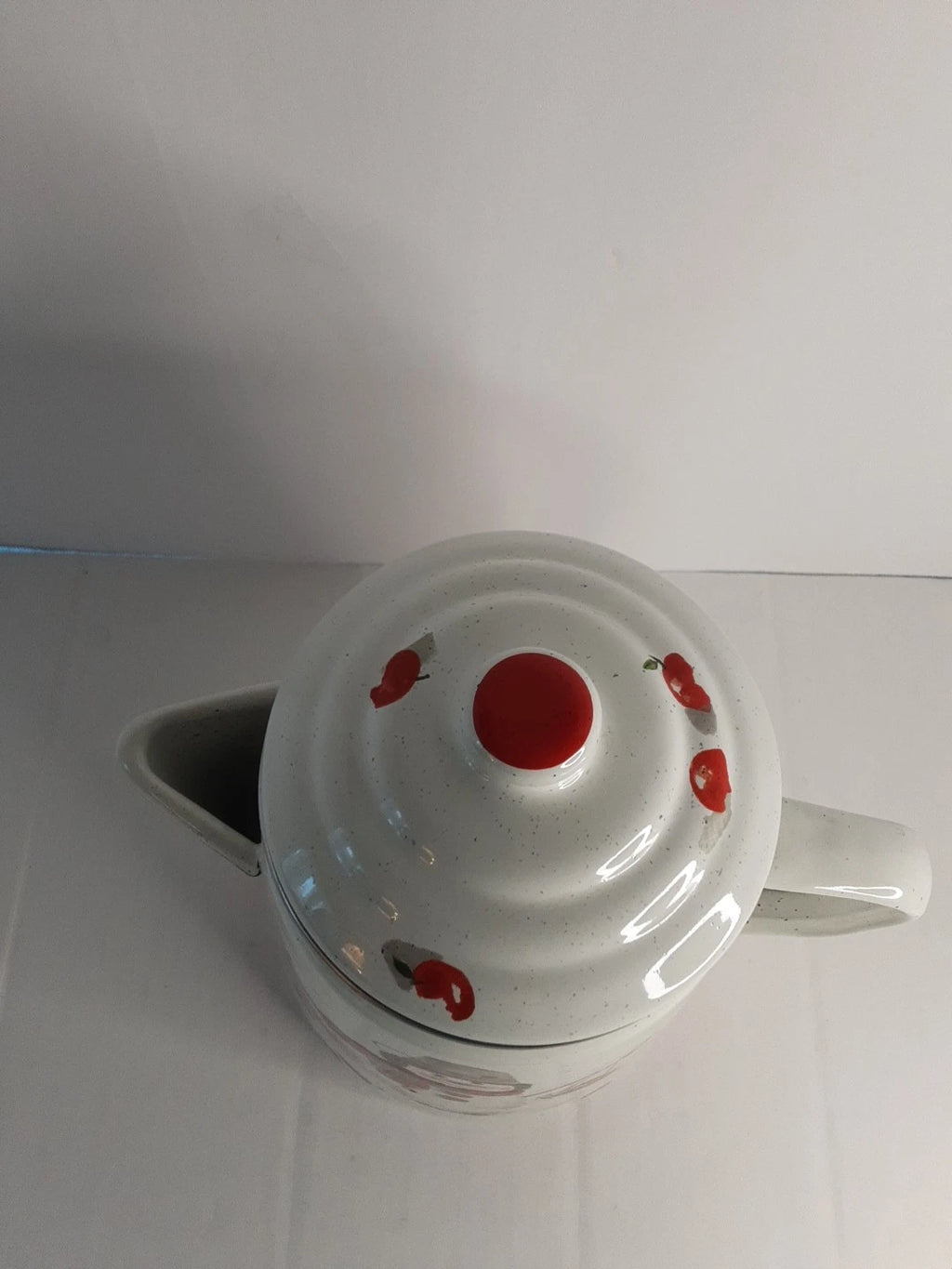 Enamelware Coffee Cocoa tea Pot Mitford Jan Karon Hallmark 8.5 " Tall  Holidays
