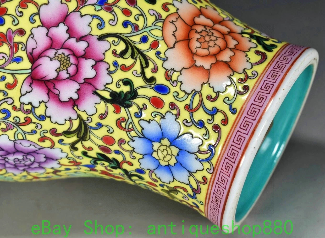 10.6" Yongzheng Enamel Colour Porcelain Gold Dragon Head Wine Tea Pot Flagon