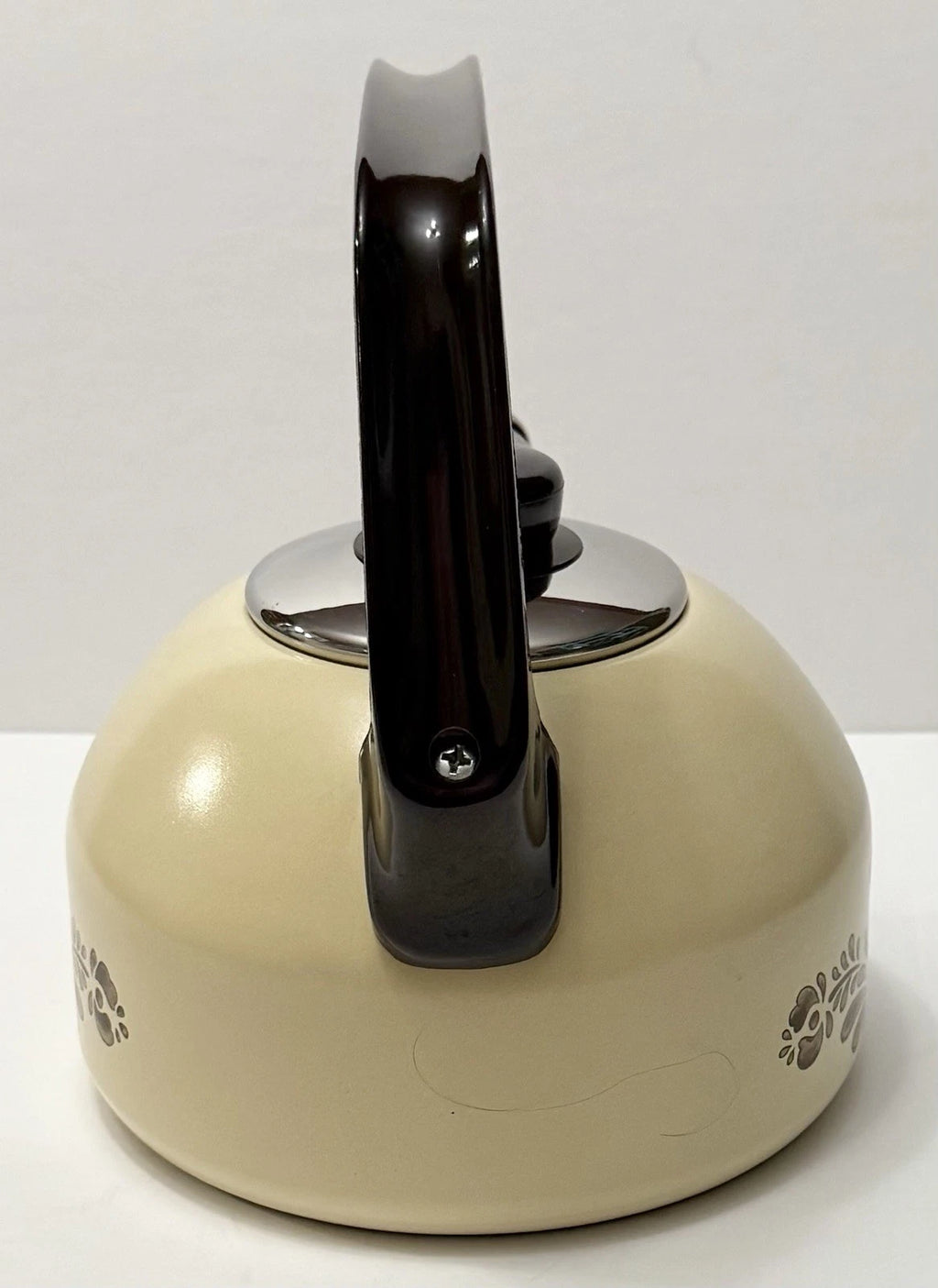 Vintage Pfaltzgraff Village Enamelware Whistling Tea Kettle MCM Tea Pot