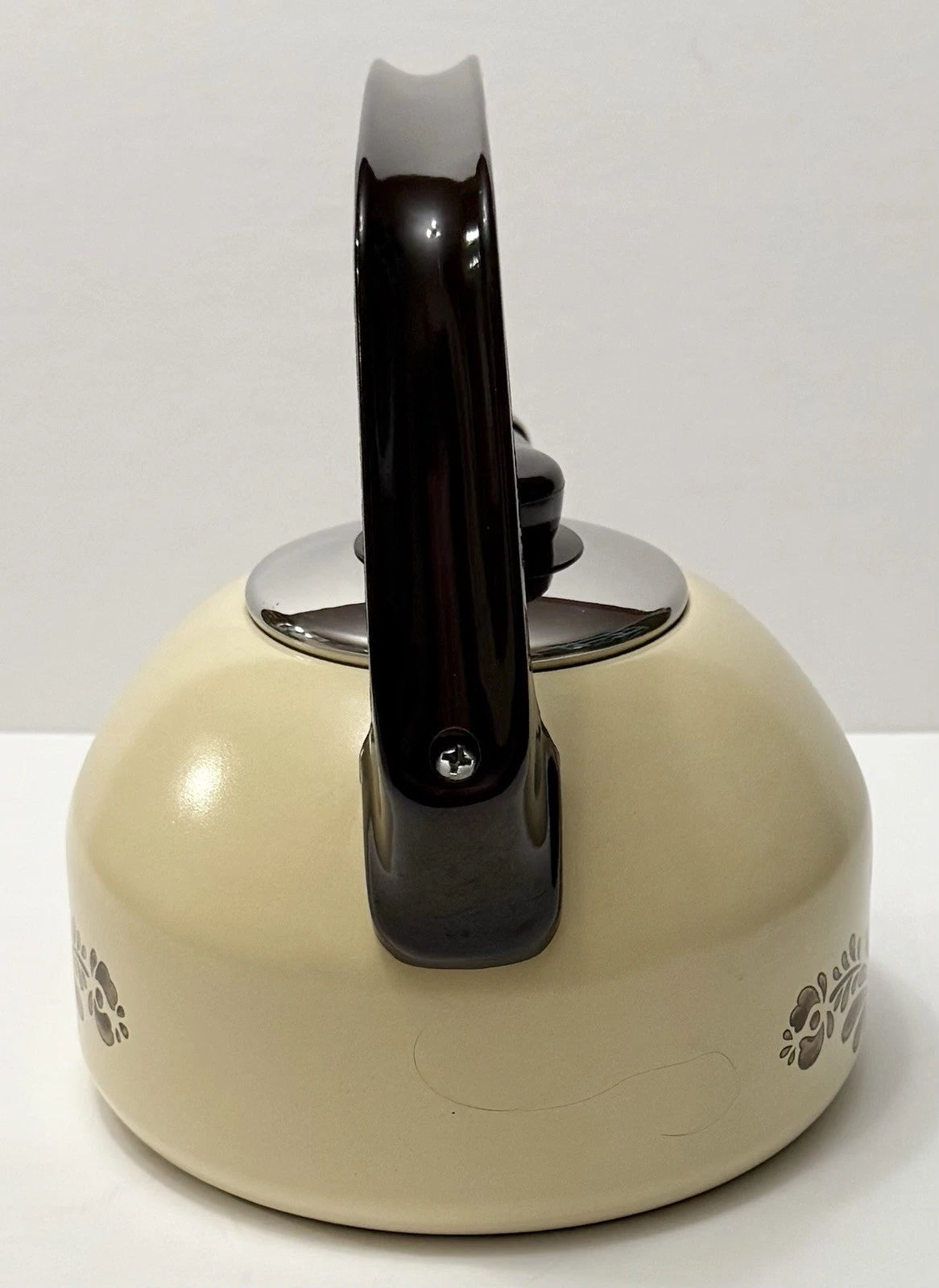 Vintage Pfaltzgraff Village Enamelware Whistling Tea Kettle MCM Tea Pot