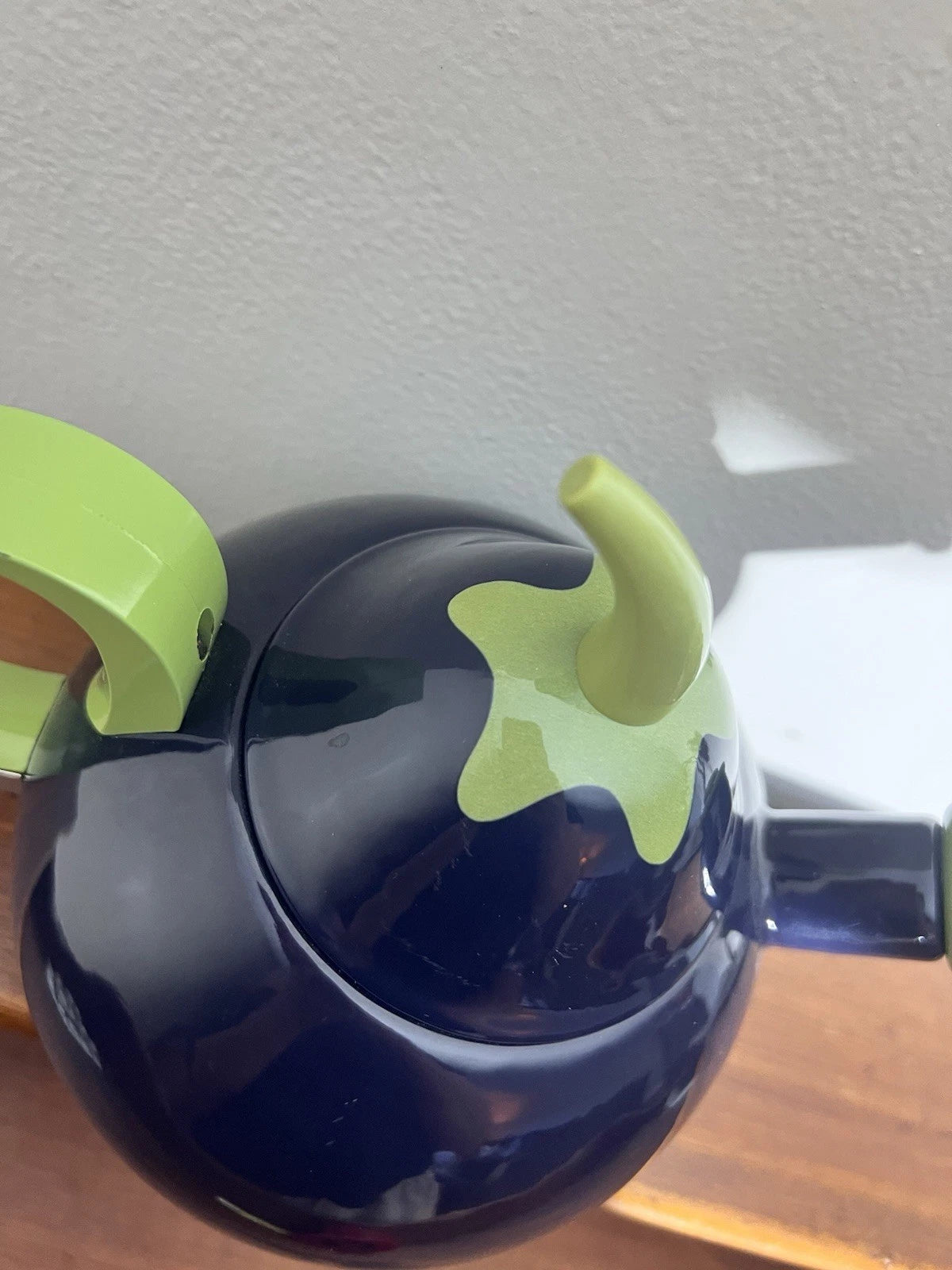 VTG Copco Eggplant Enamel  Tea Kettle,Teapot, Blue Green~Lid & Spout~ PRETTY!!