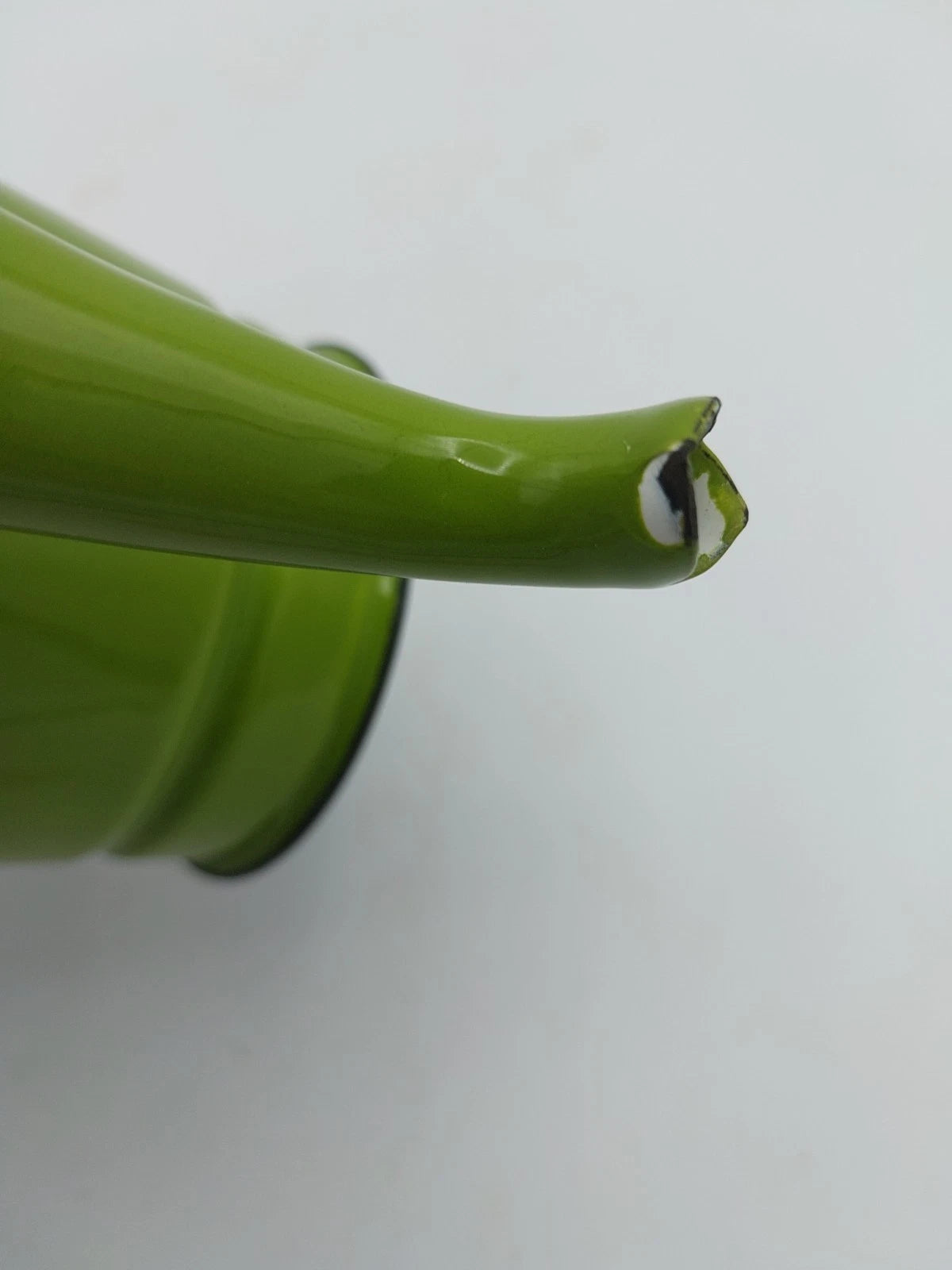 Vintage Mid Century Green Enamel Small Coffee pot with no lid