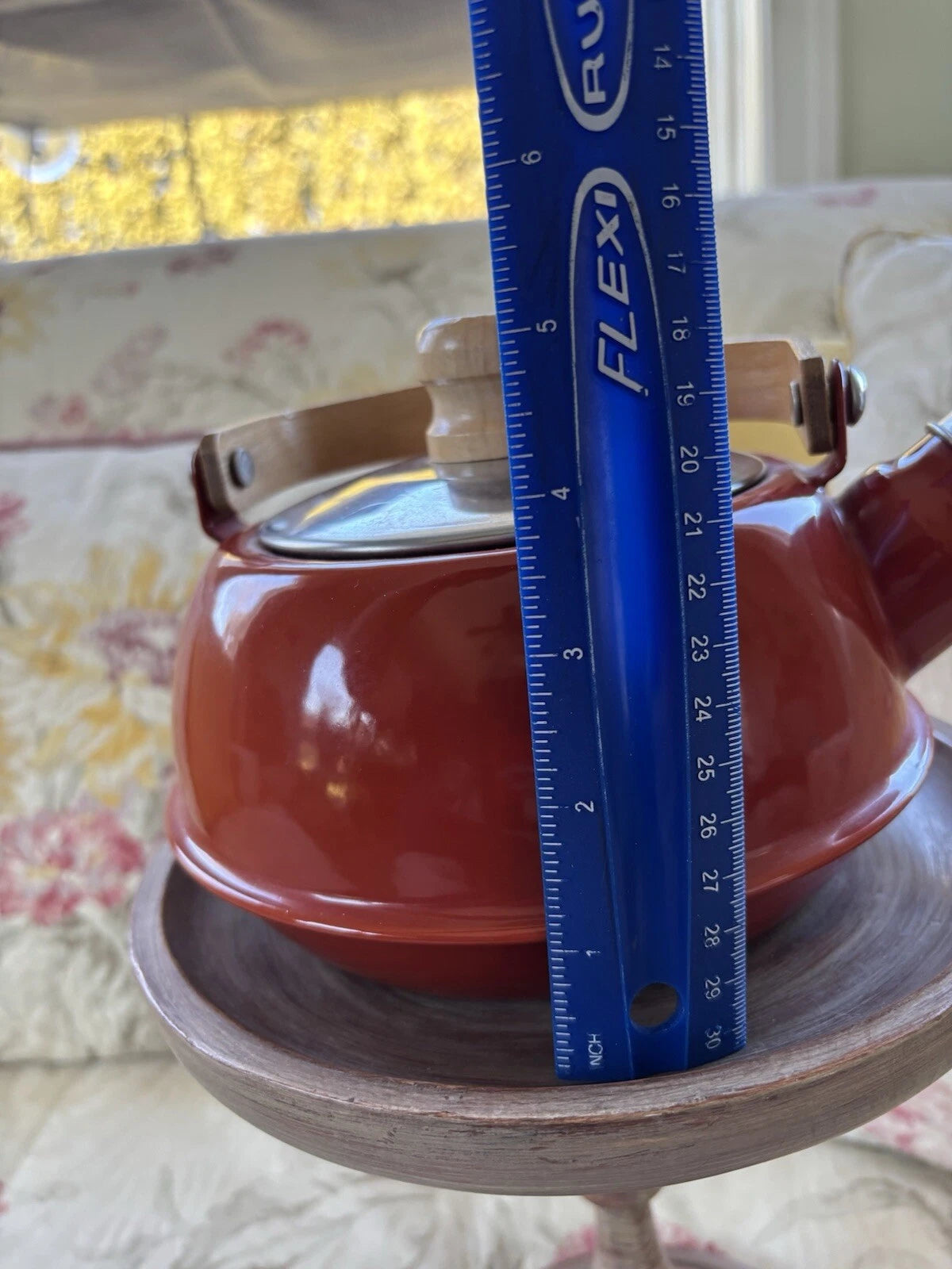 Kamenstein Enamel  Tea Kettle Wood Handle & Stopper