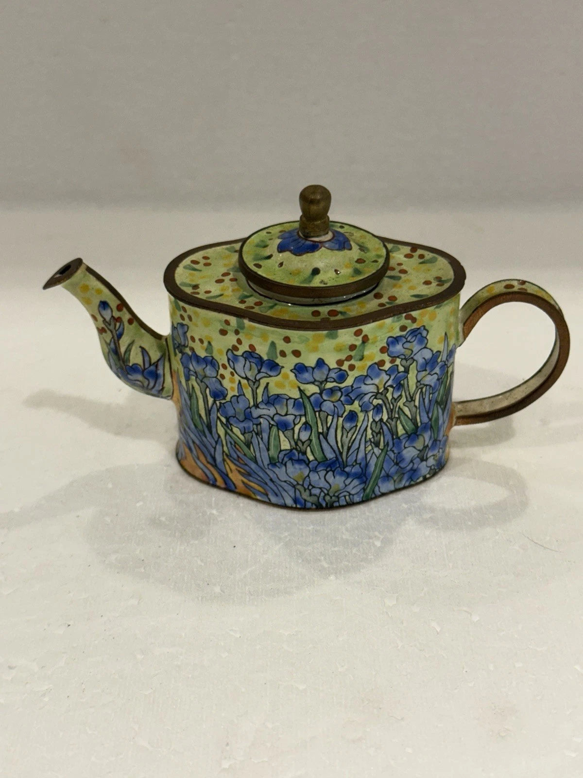 Miniature Teapot Enamel By Kevin Chen Vincent Van Gogh Irises
