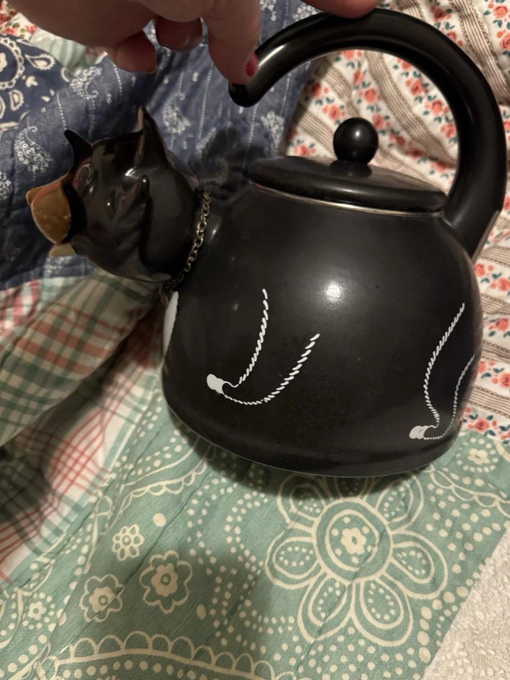 Vintage Rare MM Kamenstein Novelteas TeaCatty Cat Head Whistling Tea Pot