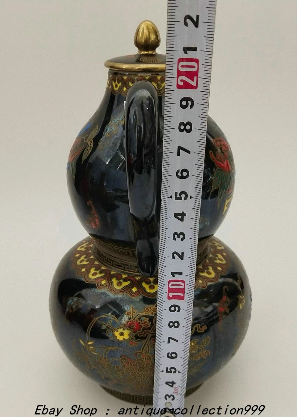 8.6" Qianlong Dynasty Enamel Colour Porcelain Gilt Flower Wine Tea Pot Flagon