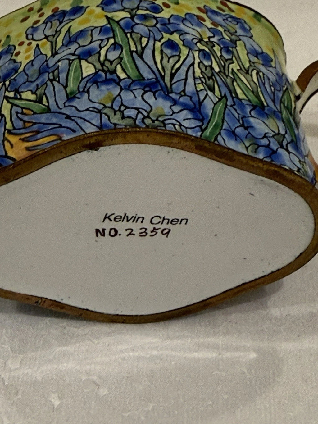 Miniature Teapot Enamel By Kevin Chen Vincent Van Gogh Irises