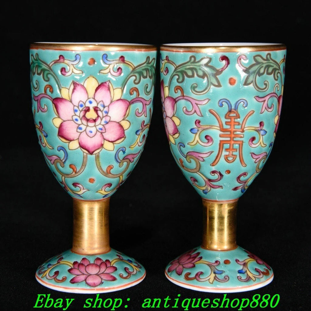 7.8''Qing Yongzheng Marked Enamel Colour Porcelain Flower Tea Pot Cup Mug Set