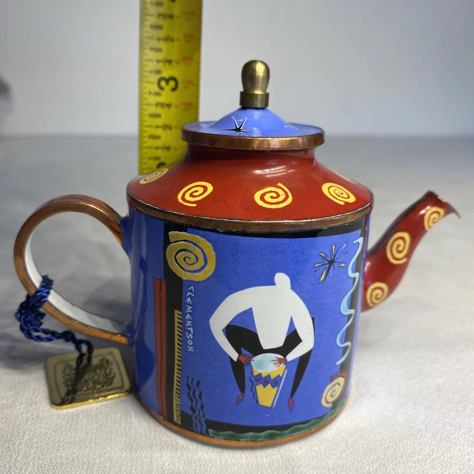 Charlotte Di Vita Bass Drummer Minature Teapot Enamel Numbered