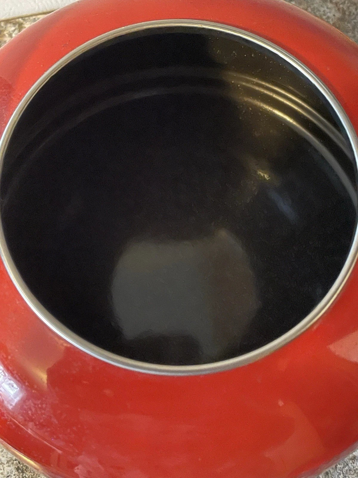 LE CREUSET Enamel On Steel Whistling Tea Kettle 1.7 Qt  Red Clean Good Cond