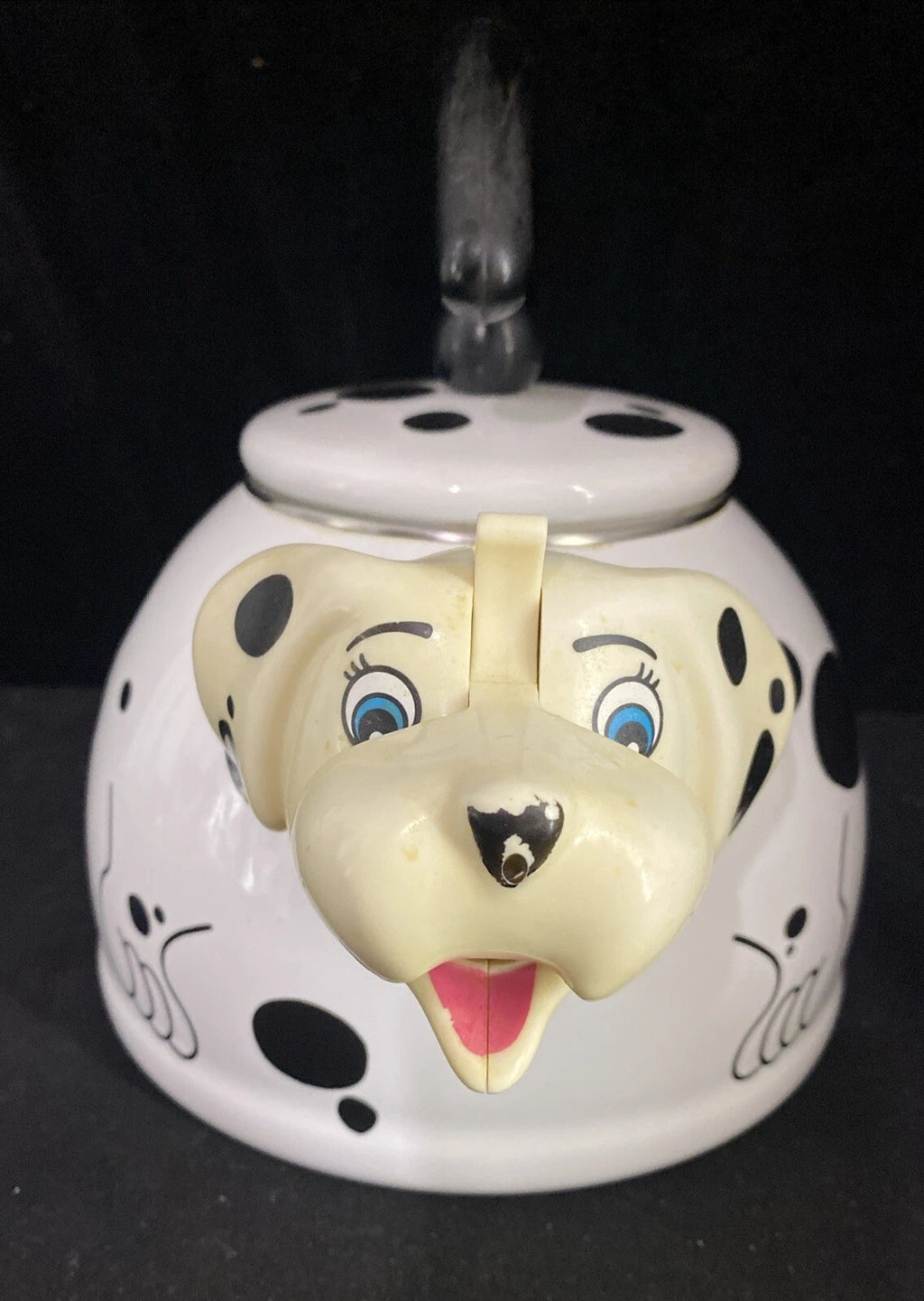 Whistle Teapot Kamenstein Dalmatian Dog Kettle Tea White 1980s Great Shape!