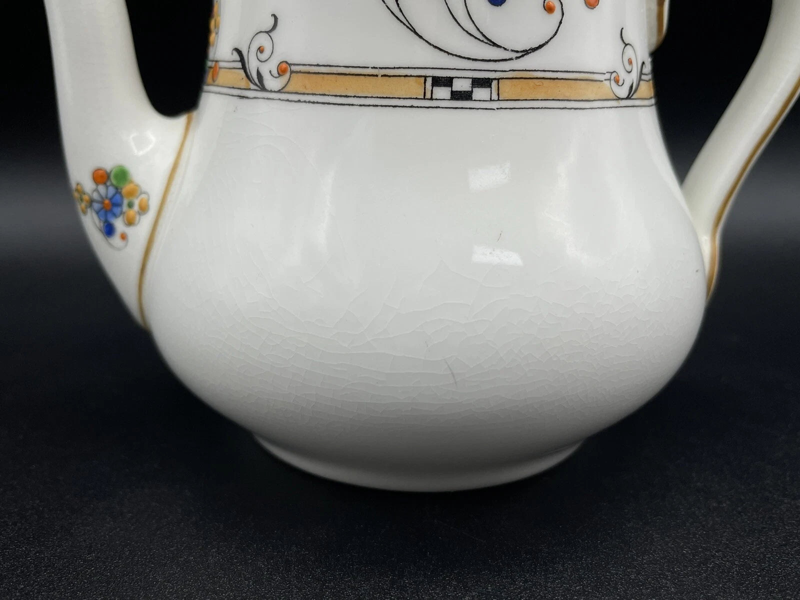 ROYAL DOULTON 1920s Art Deco Tea Set Floral Flowers Hand Painted Enameled