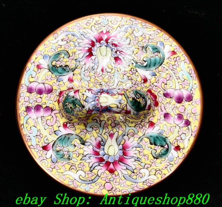 5.1"Qing Qianlong Enamel Colour Porcelain Gold Flower Bird Wine Tea Pot Flagon