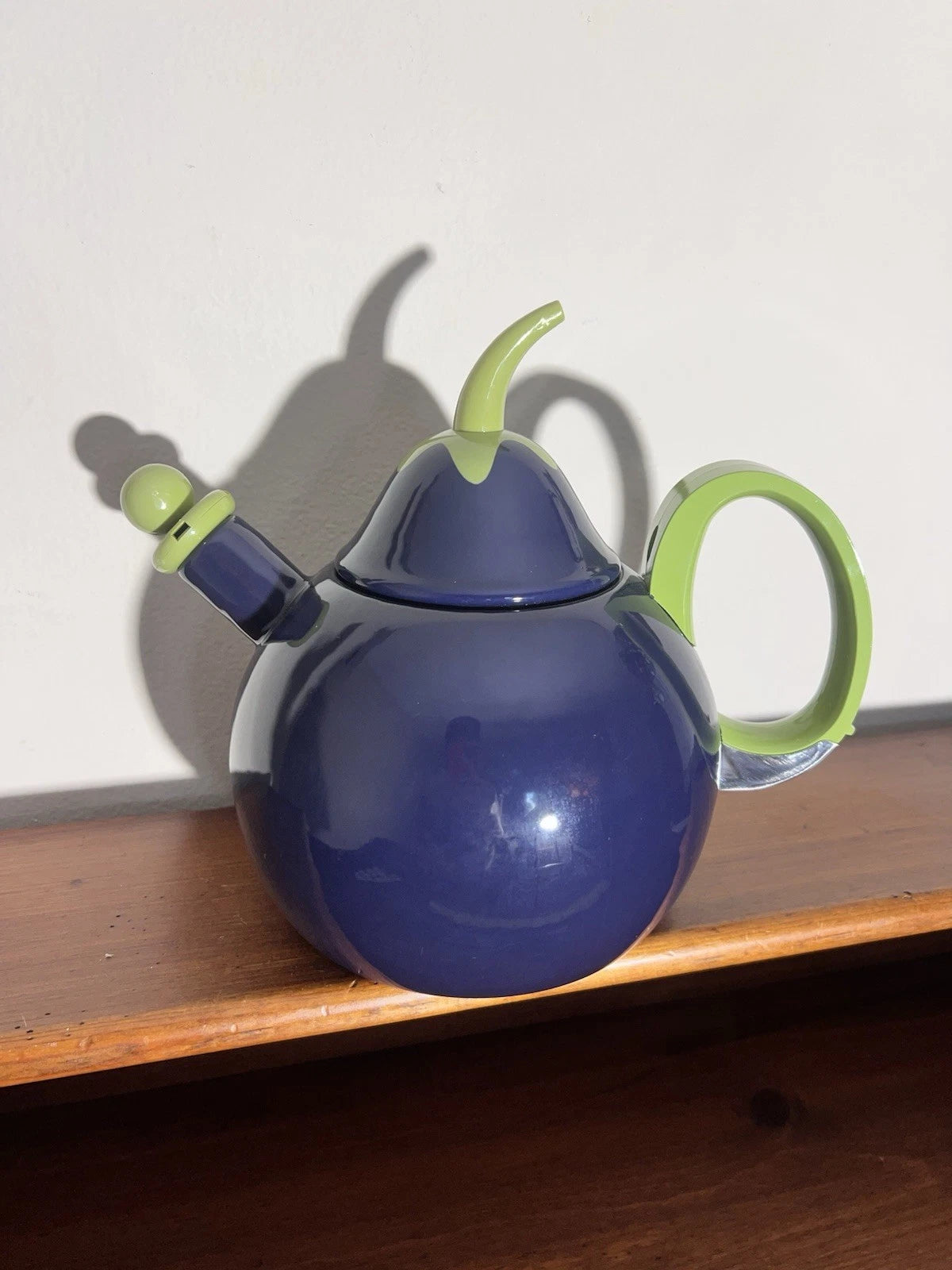 VTG Copco Eggplant Enamel  Tea Kettle,Teapot, Blue Green~Lid & Spout~ PRETTY!!