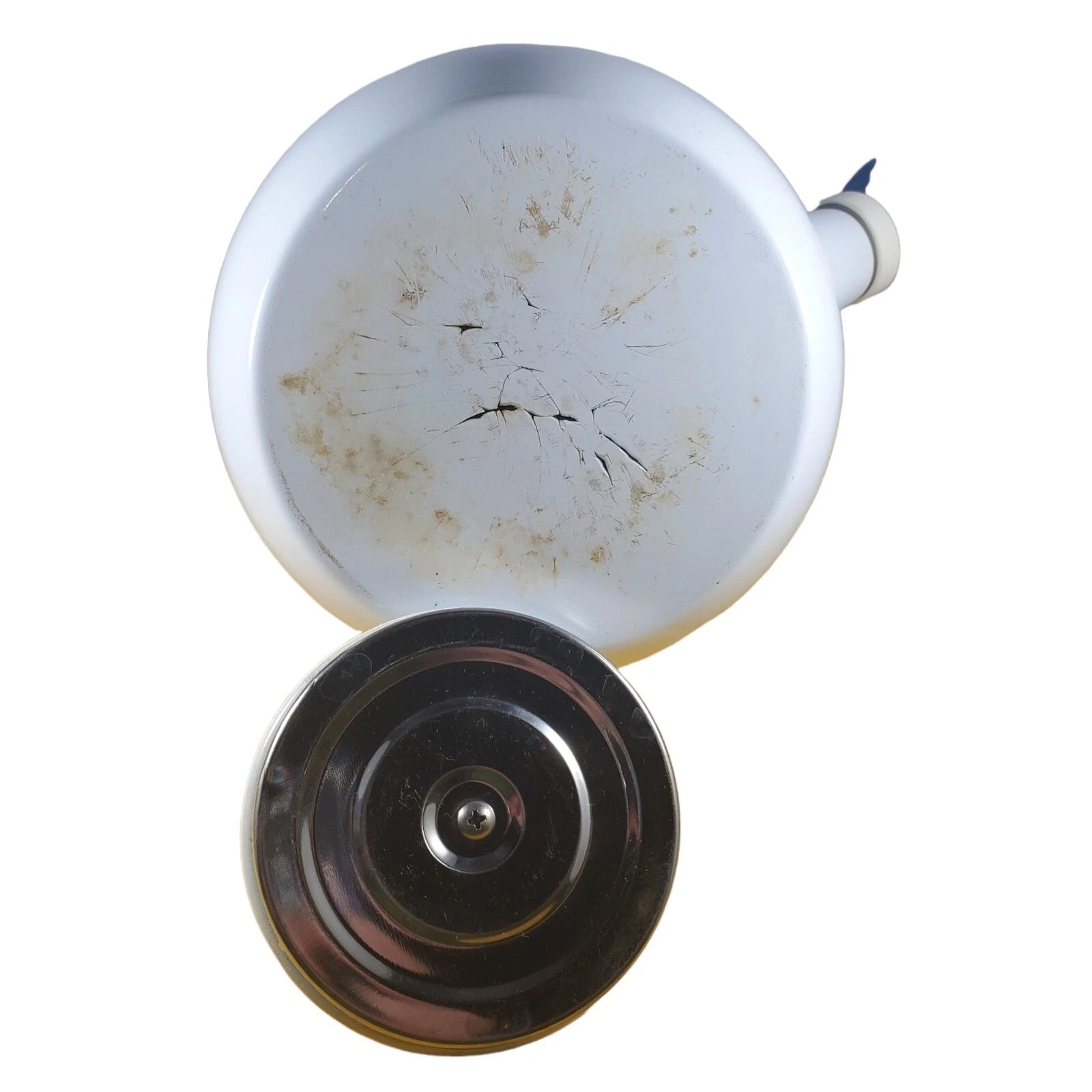 Vintage Teapot Ancona Hummingbird Tulips Kettle White w Red Green Blue Tea Pot