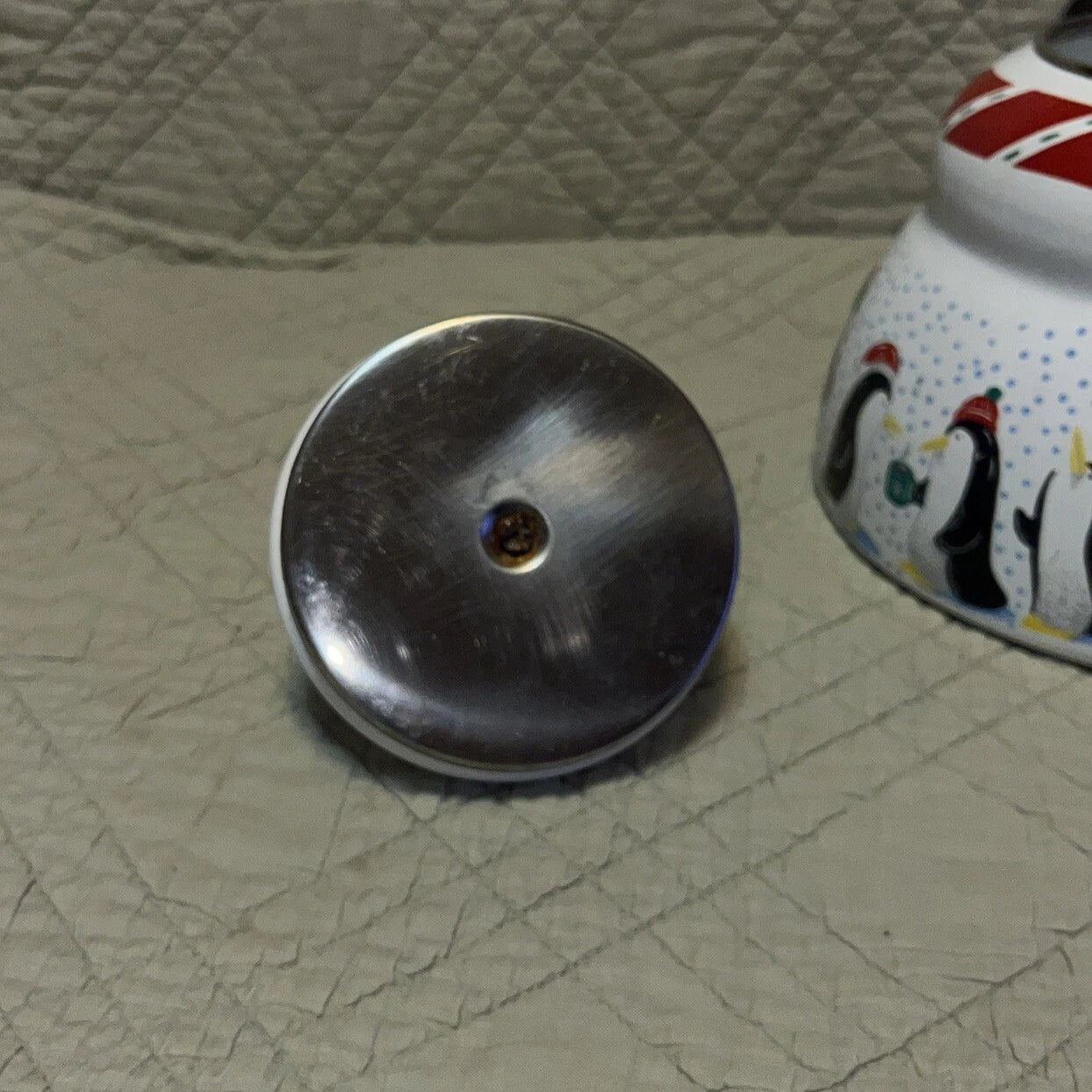 Polar Bear & Penguin 3 Qt Porcelain Enamel Roschko Teapot
