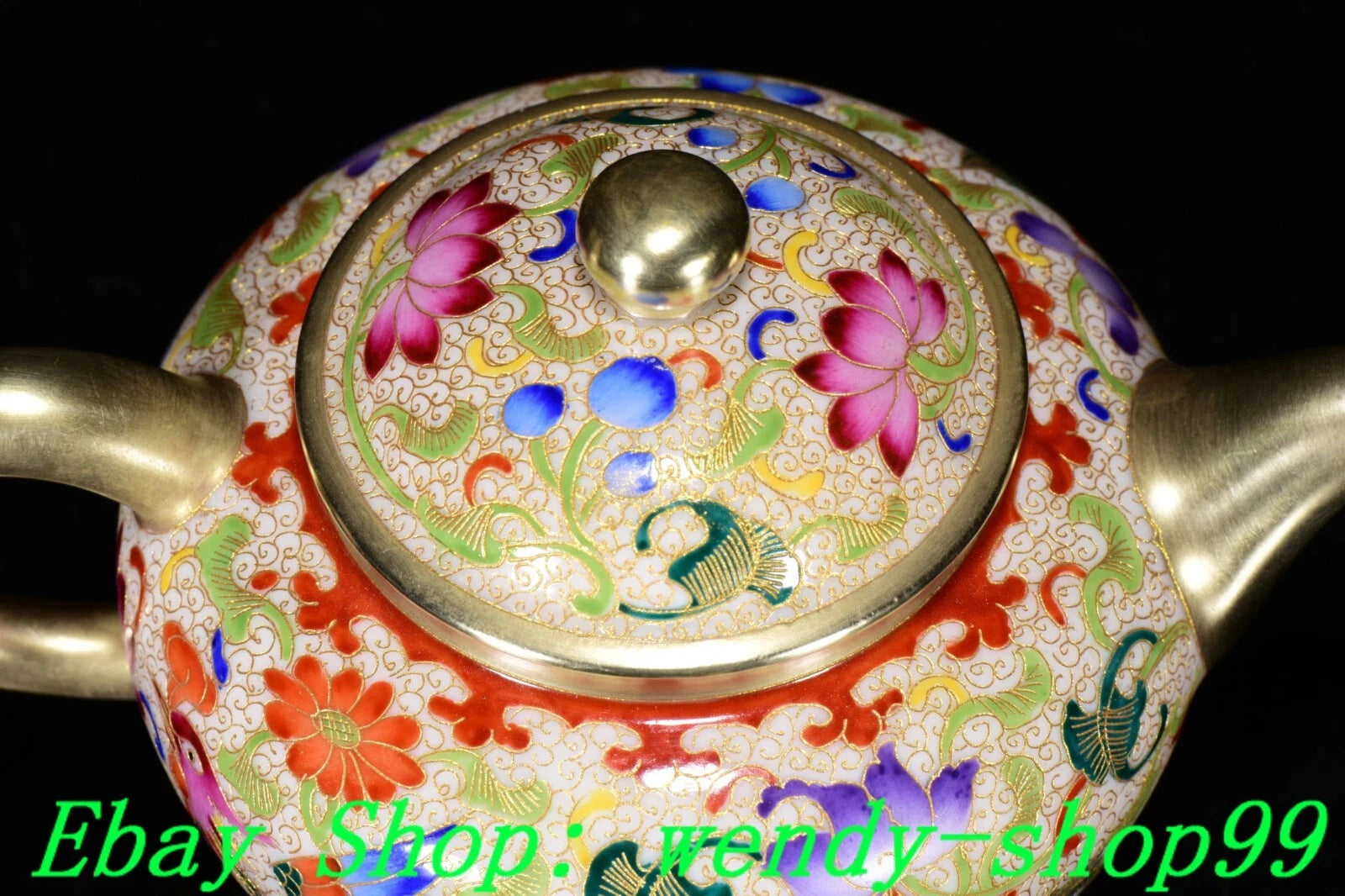 6" YongZheng Colour Enamel Porcelain Gilt Dragon Phoenix Wine Tea Pot Flagon