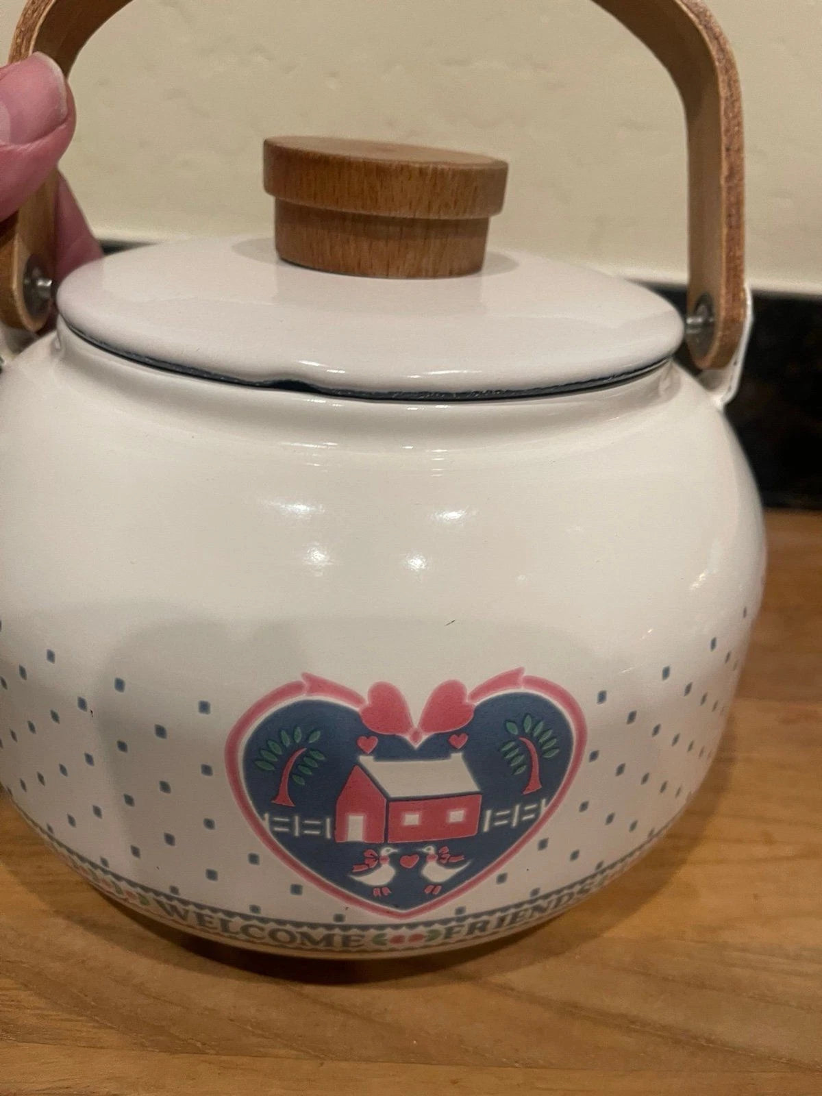 Baker Hart & Stuart Porcelain Enamelware kettle