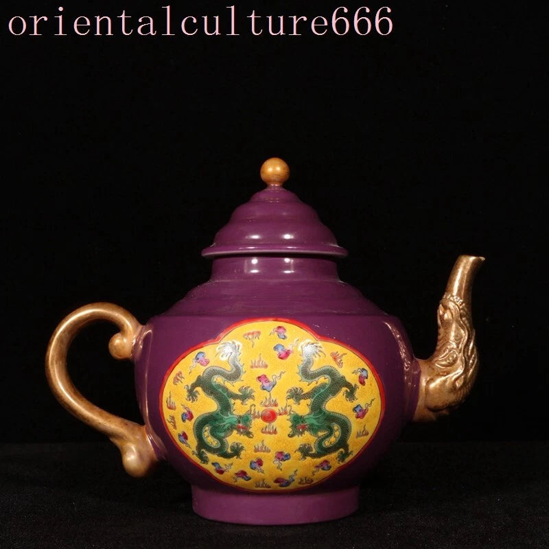 China Dynasty cloisonne enamel porcelain gilt dragon Pattern Tea makers Tea Pot