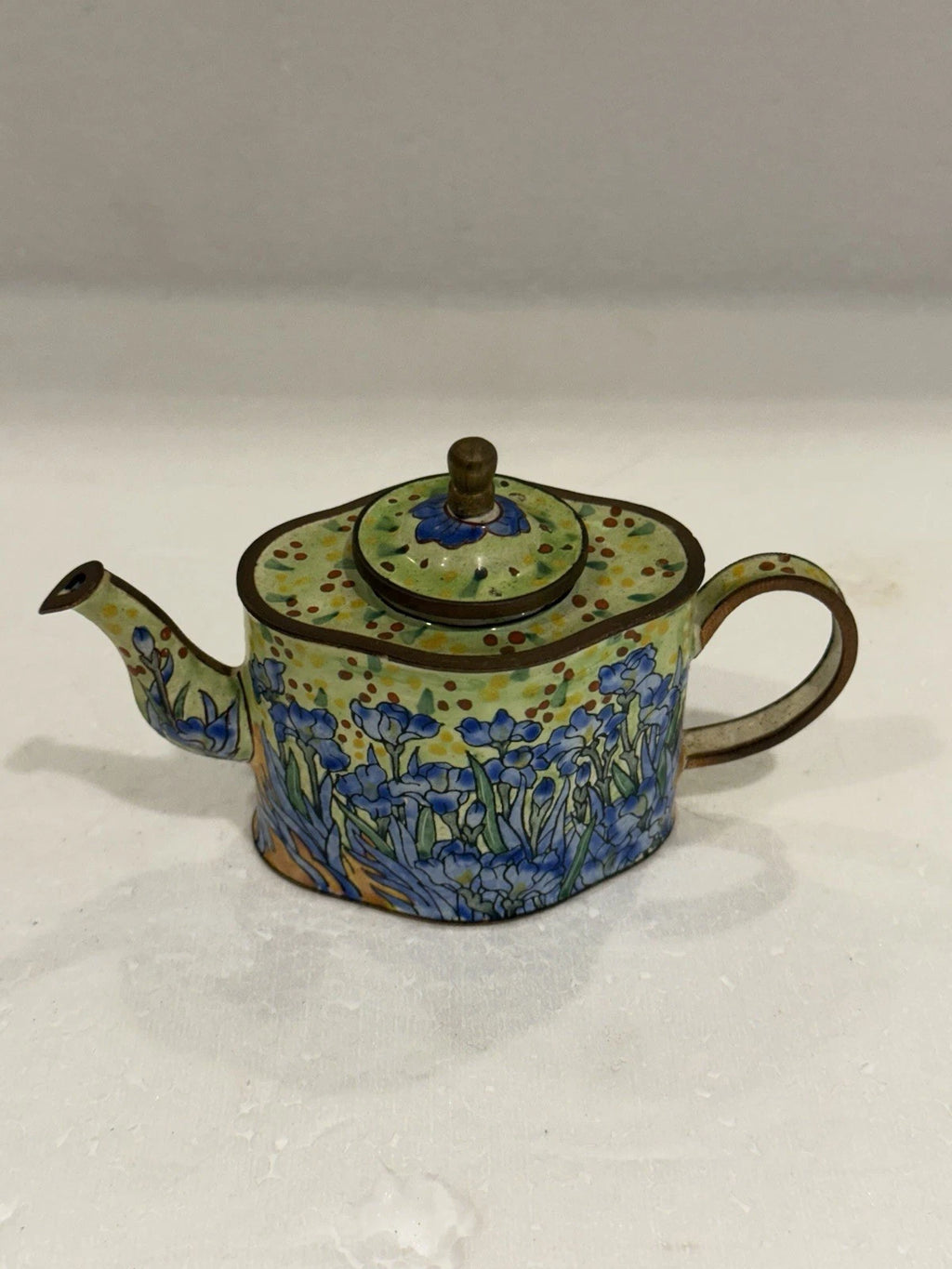 Miniature Teapot Enamel By Kevin Chen Vincent Van Gogh Irises