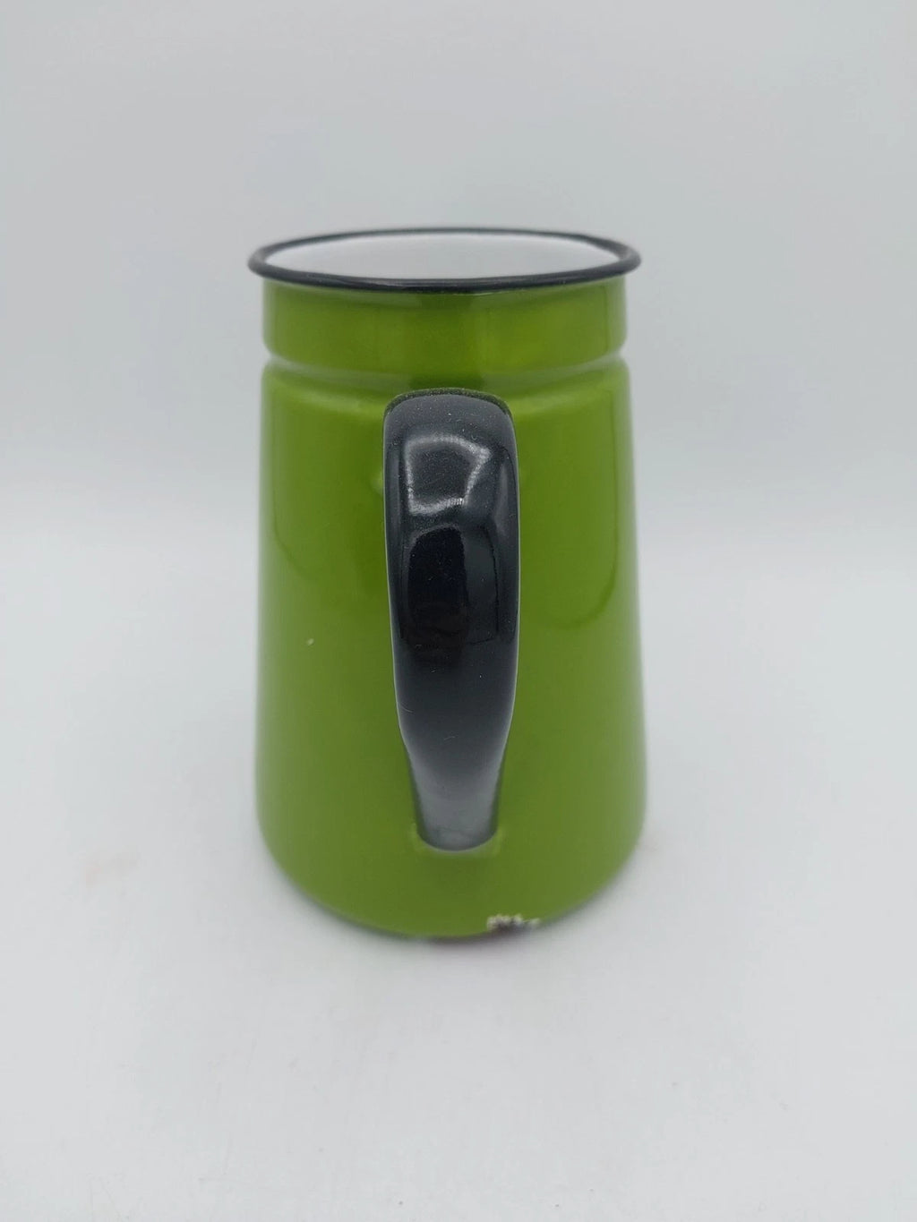 Vintage Mid Century Green Enamel Small Coffee pot with no lid