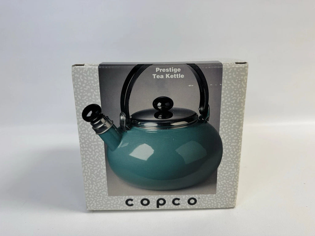 Copco Prestige 2.4l Tea Kettle Teal Blue Enamel Whistling Tea Pot - NEW in Box