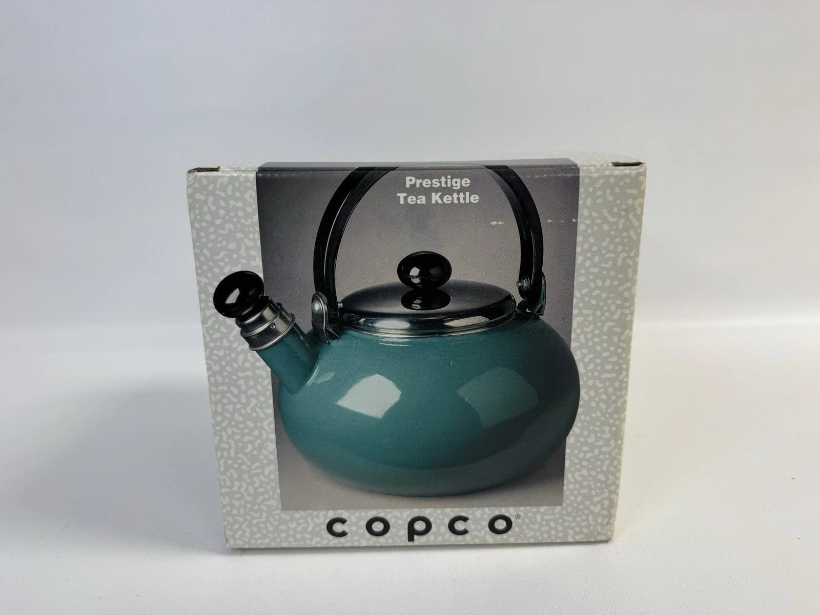 Copco Prestige 2.4l Tea Kettle Teal Blue Enamel Whistling Tea Pot - NEW in Box