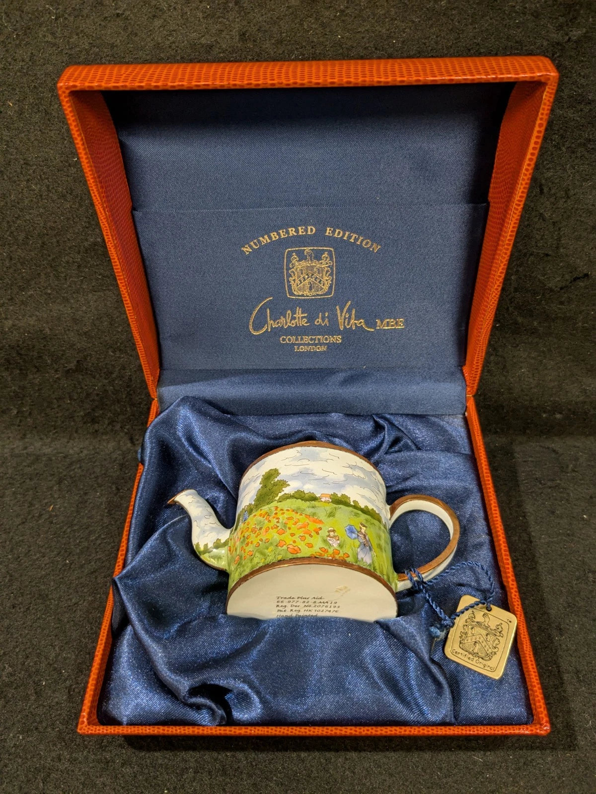 Charlotte D.Vita Mini Teapot Monet Poppies #R593 NIB