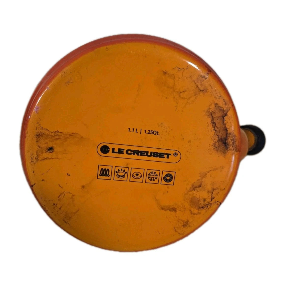 Le Creuset Demi Tea Kettle 1.25 Qt Flame Orange Ombre Enamel Whistling Pot