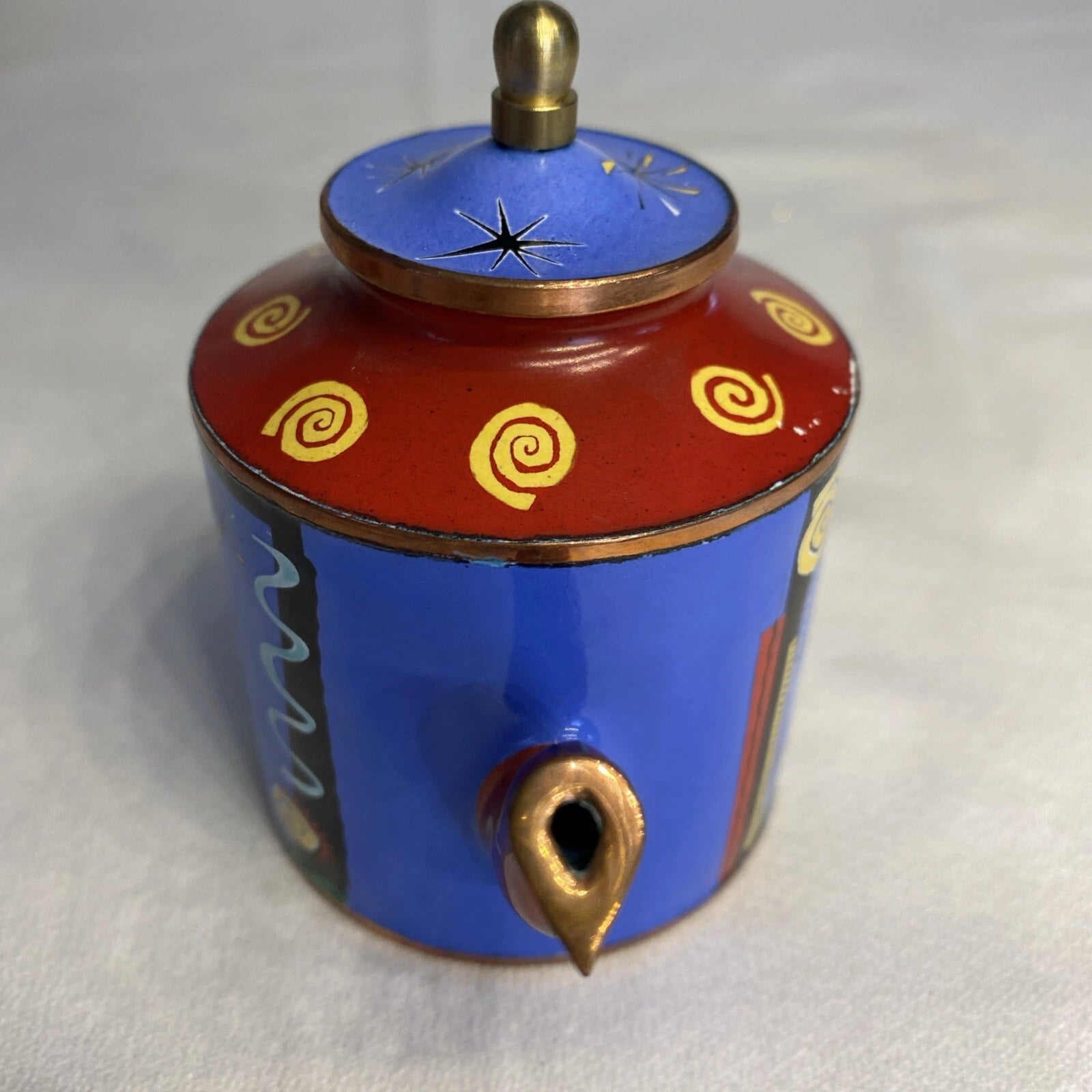 Charlotte Di Vita Bass Drummer Minature Teapot Enamel Numbered