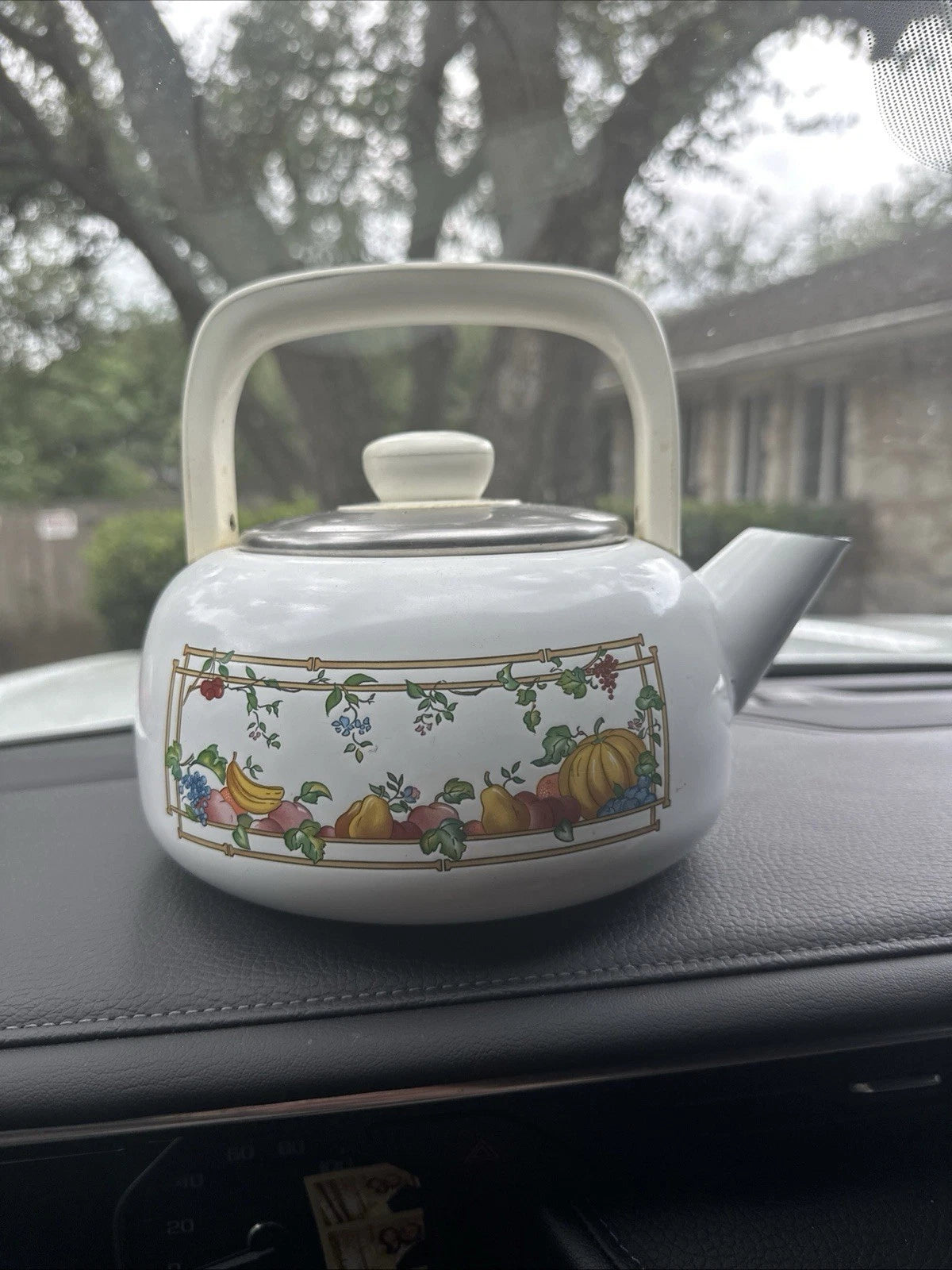 Villeroy & Boch Tea Kettle Mon Jardin Pattern Ceramic Enamel Teapot Vintage