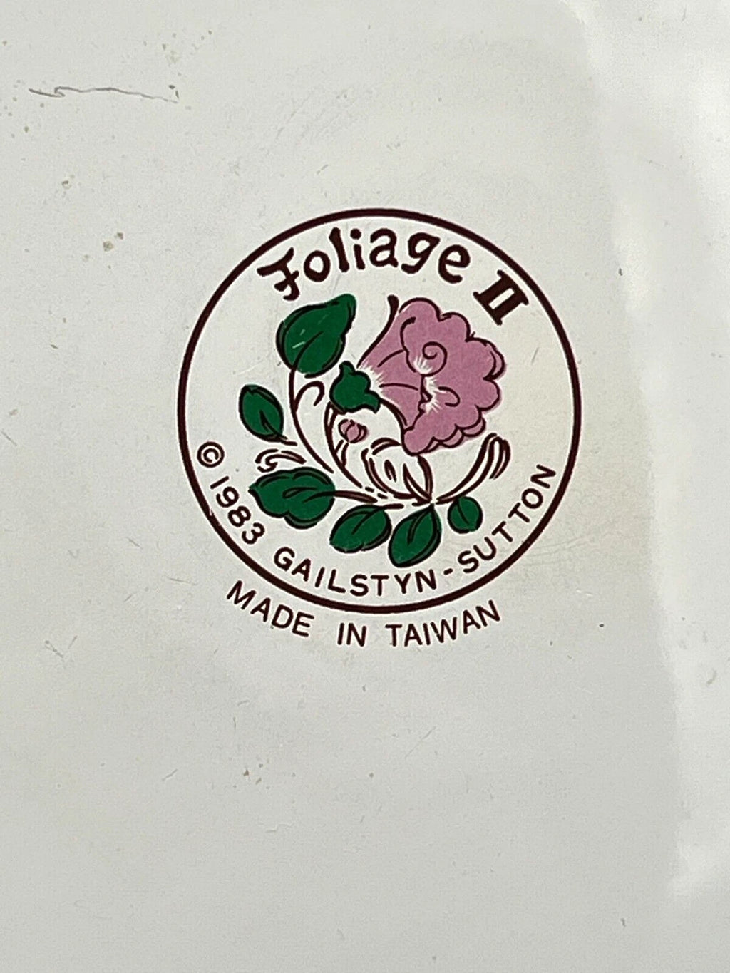 GAILSTYN SUTTON Vintage Enamel Ware Metal Teapot 1983 Floral Foliage II EUC