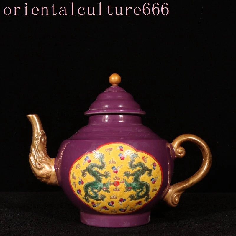 China Dynasty cloisonne enamel porcelain gilt dragon Pattern Tea makers Tea Pot