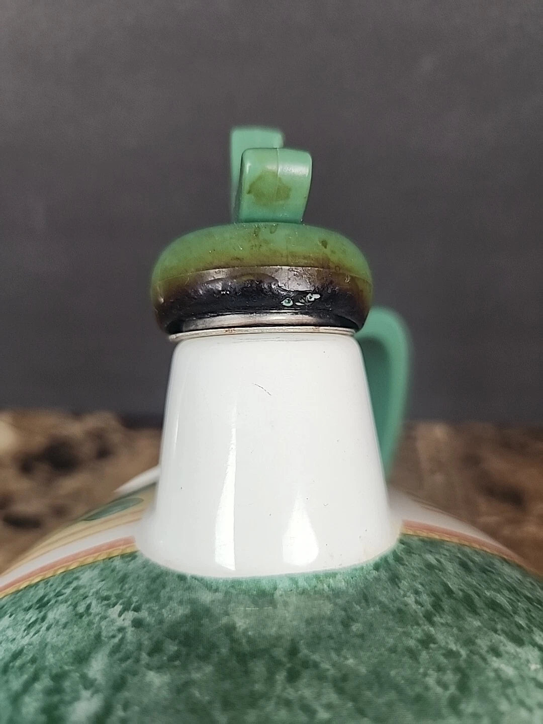 Pfaltzgraff French Quarter Tea Kettle Teapot Enamel on Steel Read Description