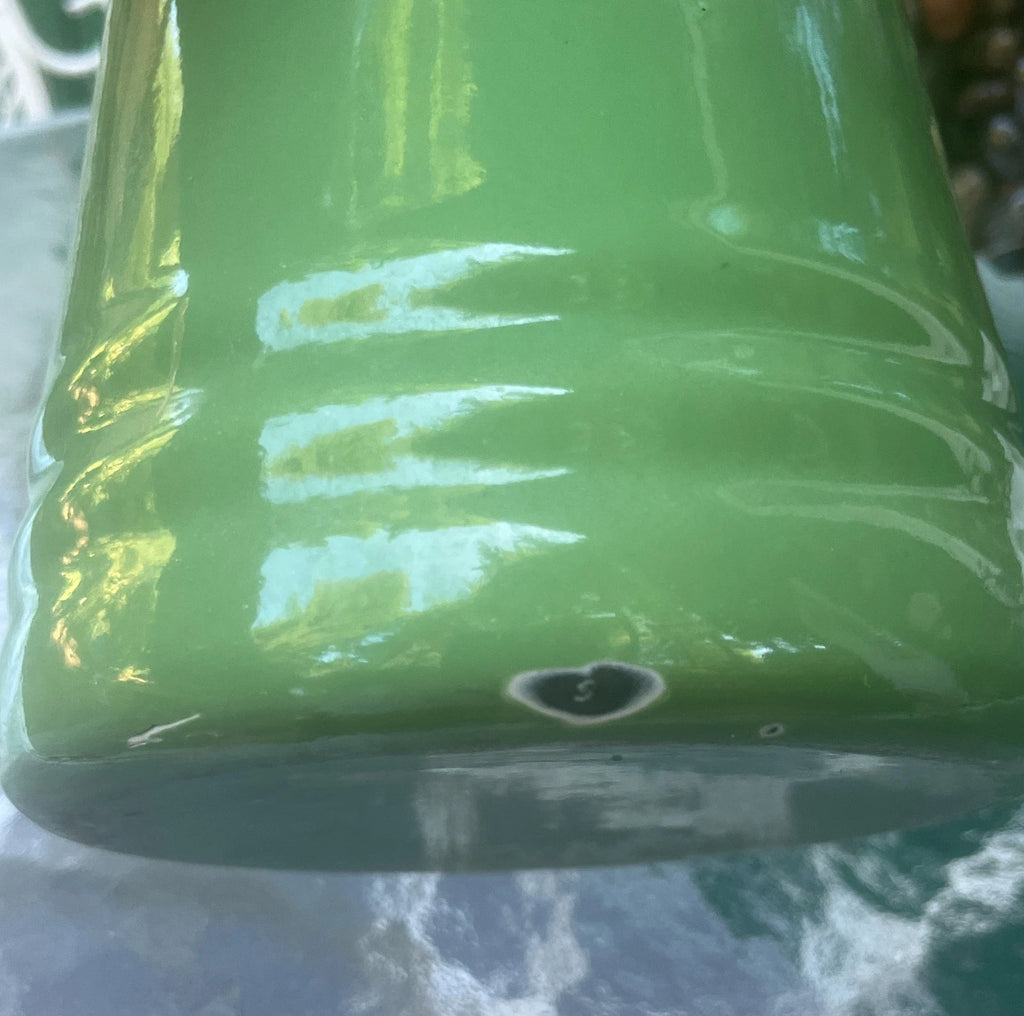 Vintage Jadeite Green Enamel Coffee Tea Pot Cowboy Camping Lid - Heavy