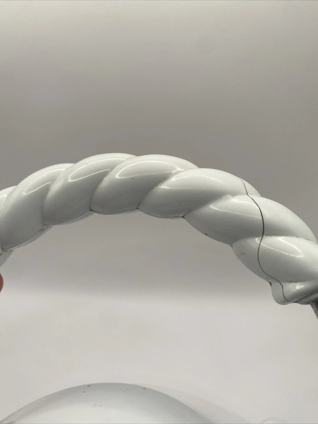 Vintage Kamenstein Tea Kettle White Enamel Tea Pot Bird Whistle 80s Retro Teapot