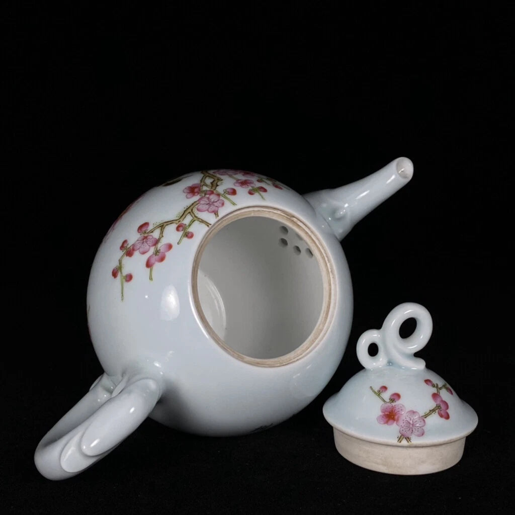Chinese Enamel Colour Porcelain HandPainted Exquisite Flower&Bird Teapot 24729