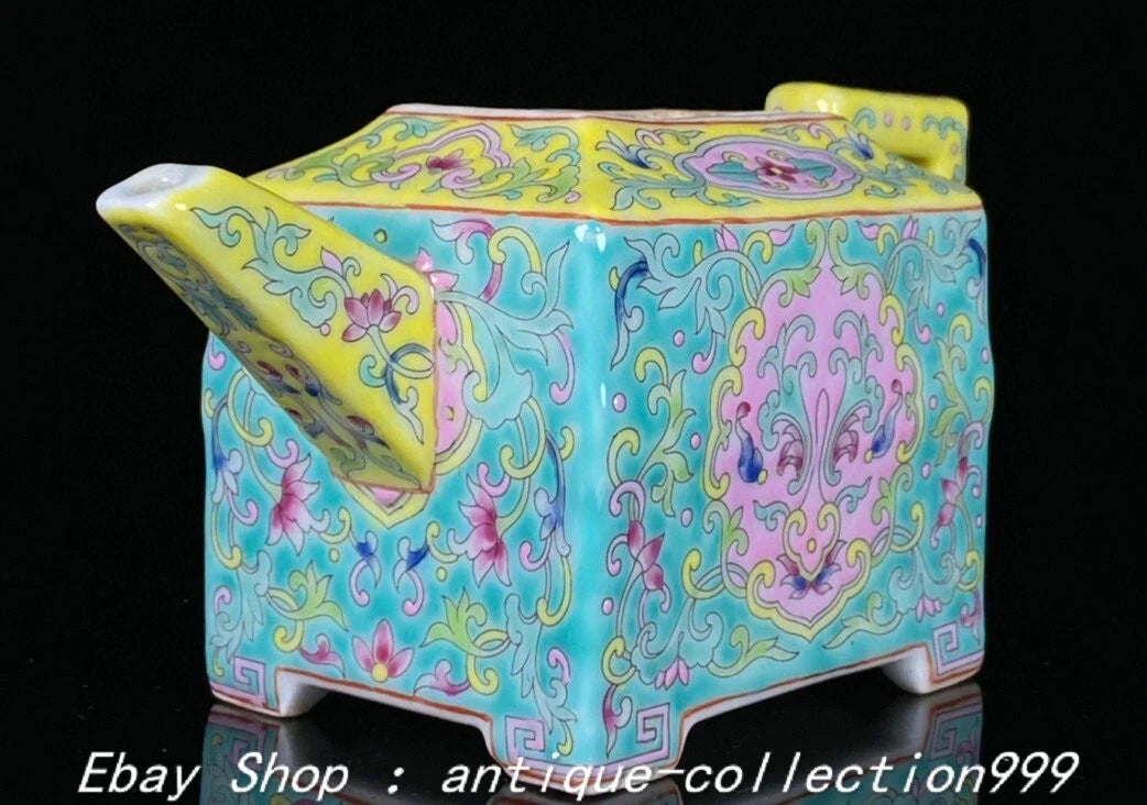 5.9" Yongzheng Enamel Colour Porcelain Gilt Flower Pattern Wine Tea Pot Flagon