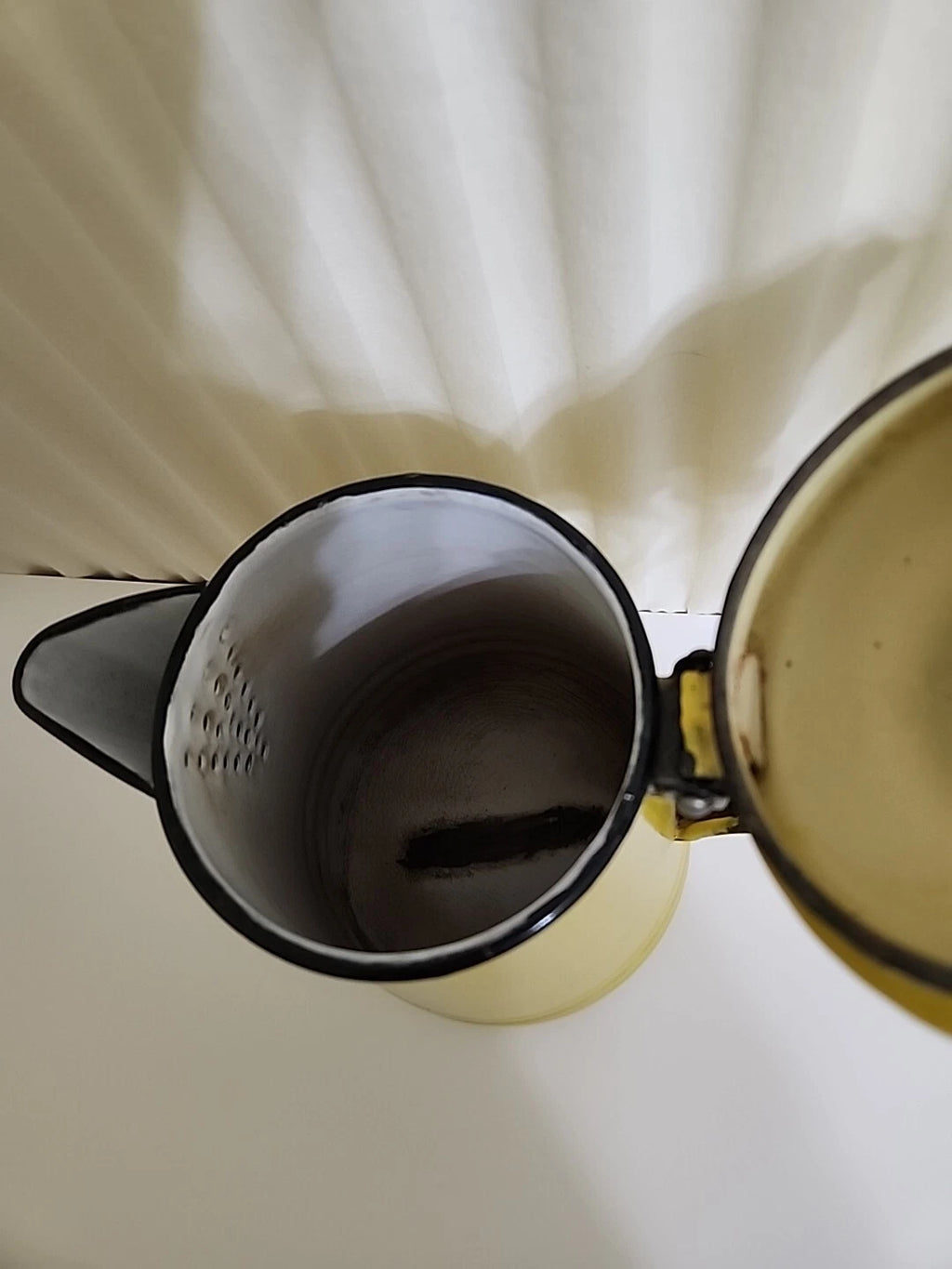 Vintage Yellow Enamel Teapot