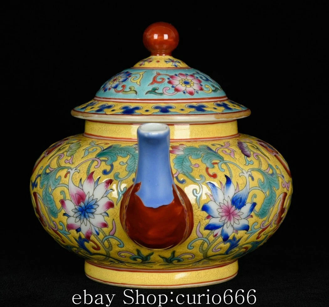 8'' Yongzheng Colour Enamel Porcelain Flower Flowers Pattern Wine Kettle Tea Pot