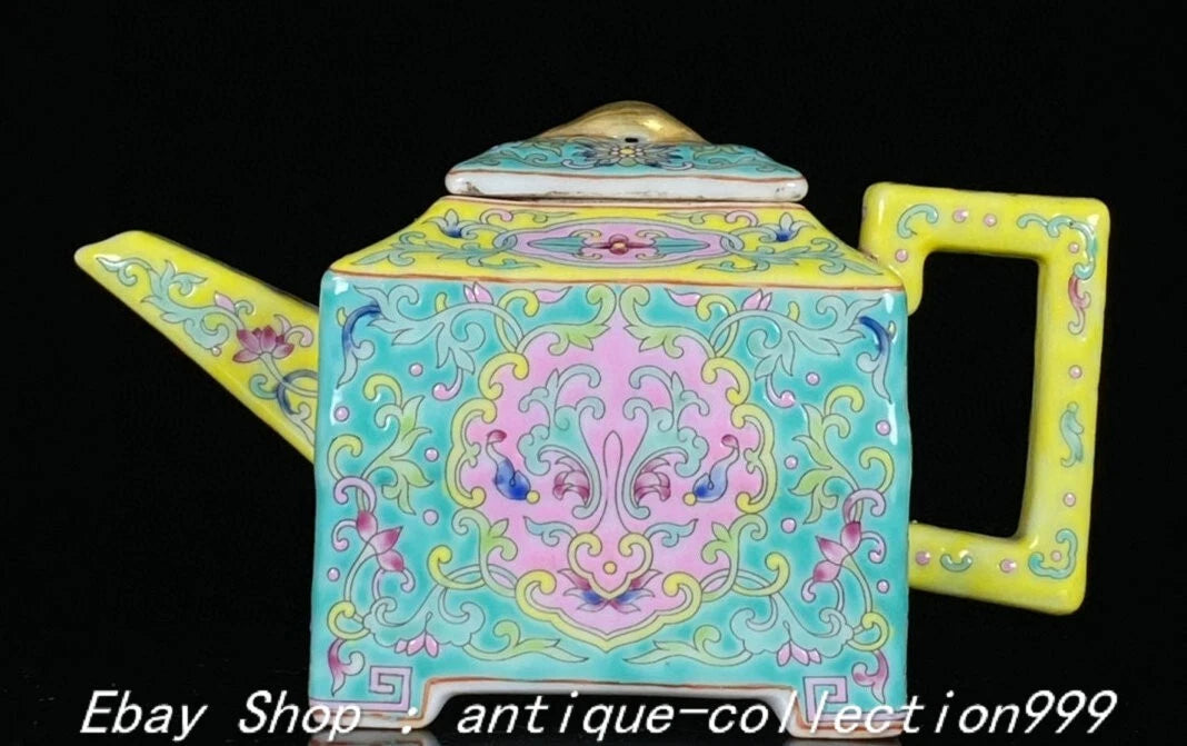 5.9" Yongzheng Enamel Colour Porcelain Gilt Flower Pattern Wine Tea Pot Flagon