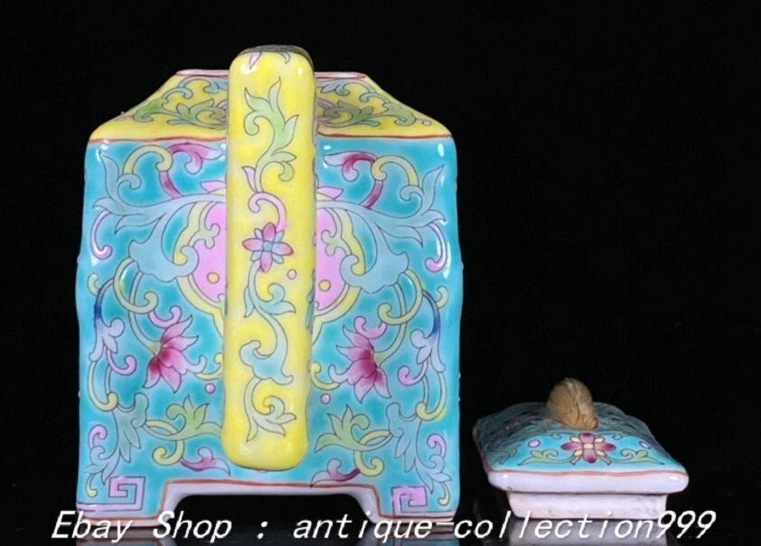 5.9" Yongzheng Enamel Colour Porcelain Gilt Flower Pattern Wine Tea Pot Flagon