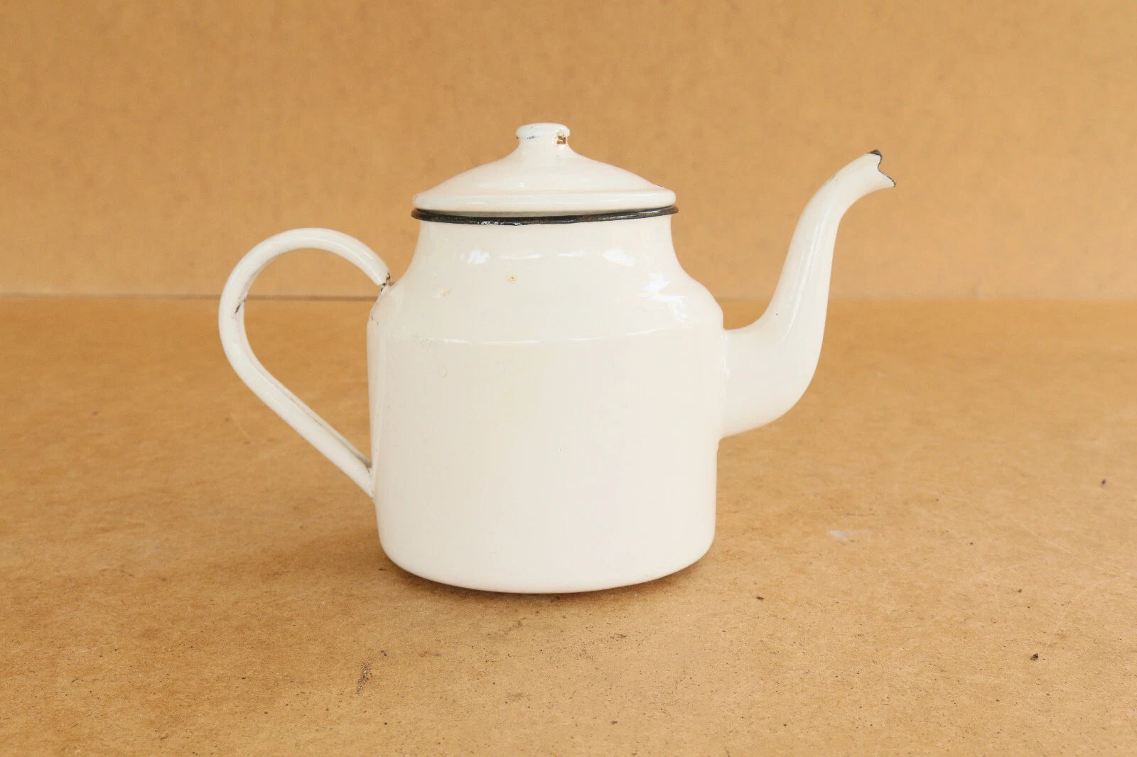 Enamelware Vintage Kitchen Enamel Tea Kettle Teapot Kitchenware Marked 1969