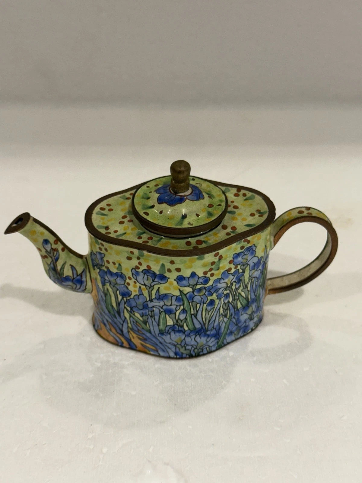 Miniature Teapot Enamel By Kevin Chen Vincent Van Gogh Irises