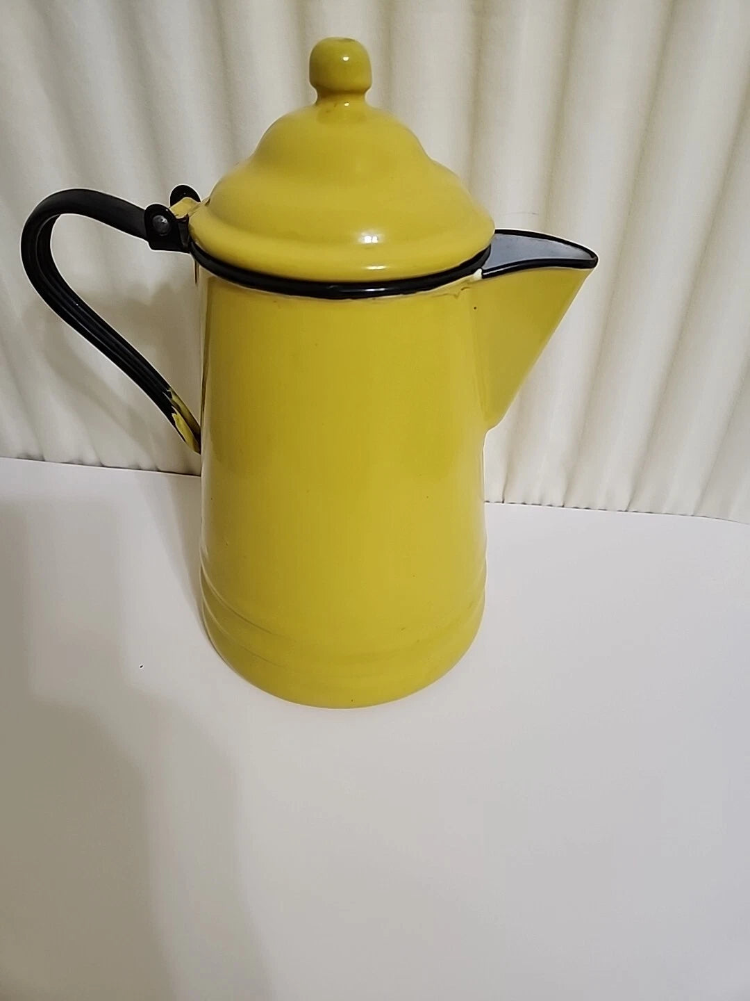 Vintage Yellow Enamel Teapot