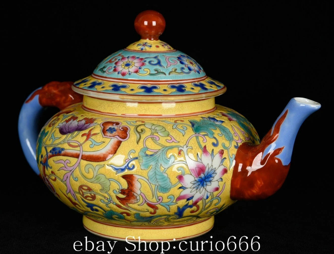 8'' Yongzheng Colour Enamel Porcelain Flower Flowers Pattern Wine Kettle Tea Pot