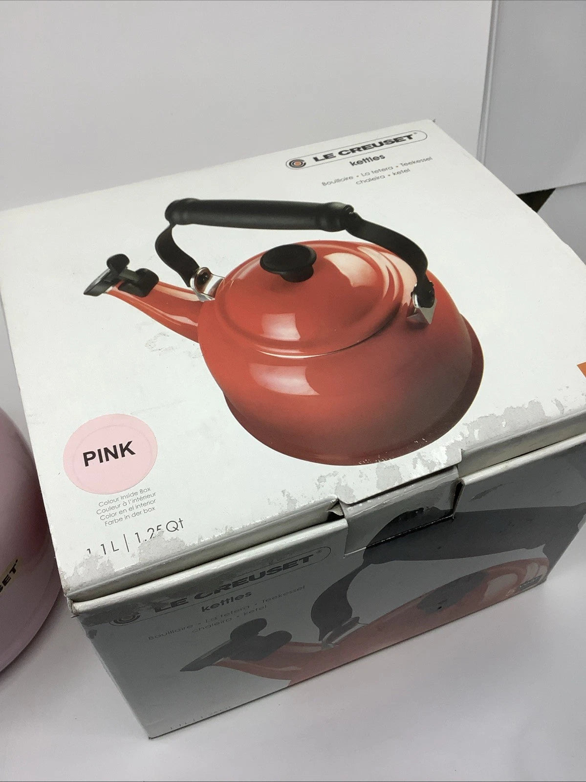 Le Creuset Pink Enamel Whistling Tea Kettle 1.25 Quart