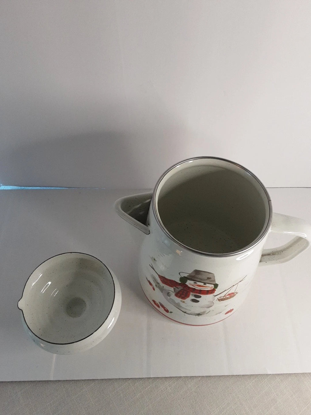 Enamelware Coffee Cocoa tea Pot Mitford Jan Karon Hallmark 8.5 " Tall  Holidays