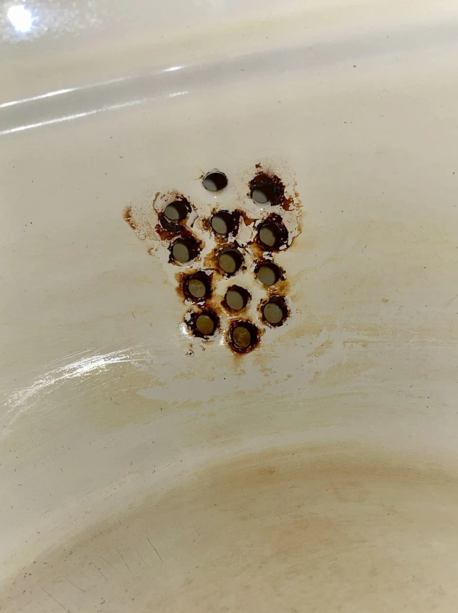 Vintage Pfaltzgraff Tea Rose Enamelware Kettle w/Lid - Black Handle - Some Rust